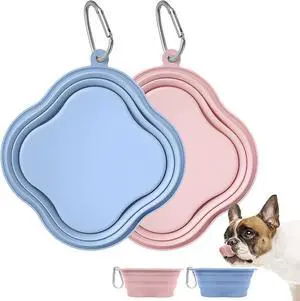 Collapsible Dog Bowls, 2-Pack Dog Water Bowl for Walking Parking Traveling Portable Pet Feeding Bowl, Travel Essentials for Cats and Dogs Collapsible Dog Bowls, 2-Pack Dog Water Bowl for Walking Parking Traveling Portable Pet Feeding Bowl, Travel Essentials for Cats and Dogs