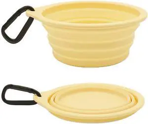 Collapsible Travel Pet Bowl with Carabiner for Dogs and Cats, Portable Silicone Pet Bowl for Waking, Hiking and Traveling (Yellow) Collapsible Travel Pet Bowl with Carabiner for Dogs and Cats, Portable Silicone Pet Bowl for Waking, Hiking and Traveling (Yellow)