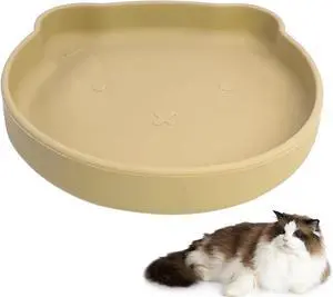 Suction Cup Cat Bowl Silicone Cats Food Bowls 7" Shallow Kitty Plates Non-Slip Pet Dishes Relief Whisker Fatigue Puppy Feeding Bowl for Dry & Wet Food (Beige) Suction Cup Cat Bowl Silicone Cats Food Bowls 7" Shallow Kitty Plates Non-Slip Pet Dishes Relief Whisker Fatigue Puppy Feeding Bowl for Dry & Wet Food (Beige)