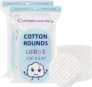Premium Cotton Rounds120 Count Pack of 2 - Cotton Pads for Face, 100% Cotton Makeup Remover Pads, Soft and Lint-Free, for Removing Makeup, Nail Polish Premium Cotton Rounds120 Count Pack of 2 - Cotton Pads for Face, 100% Cotton Makeup Remover Pads, Soft and Lint-Free, for Removing Makeup, Nail Polish