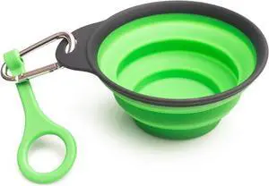 Travel Collapsible Dog Bowl Green, 12oz Portable Pet Feeder, 1 Carabineer, 100% Silicone, Foldable Expandable for Dog/Cat Food Water Feeding, Travel Bowl for Camping Walking Parking Traveling Travel Collapsible Dog Bowl Green, 12oz Portable Pet Feeder, 1 Carabineer, 100% Silicone, Foldable Expandable for Dog/Cat Food Water Feeding, Travel Bowl for Camping Walking Parking Traveling