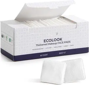 ECOLOOK Cotton Pads for Face, Triple Layer Textured Facial Cotton Pads with Ultra Soft Surface, Lint Free Reinforced Edge Design, Gentle Exfoliating Makeup Remover Pads for Toner & Skincare Routine ECOLOOK Cotton Pads for Face, Triple Layer Textured Facial Cotton Pads with Ultra Soft Surface, Lint Free Reinforced Edge Design, Gentle Exfoliating Makeup Remover Pads for Toner & Skincare Routine