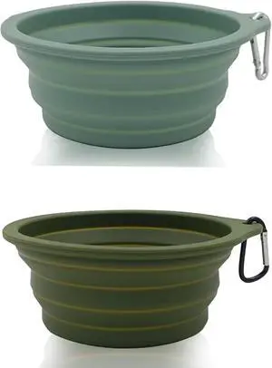 2 Pack Collapsible Dog Travel Bowls (21oz/600ml), 100% Food Grade Silicone Integrated Molding, No Plastic Rim, Portable Pet Feeding Watering Dishes for Outdoors with Clasp, BPA Free 2 Pack Collapsible Dog Travel Bowls (21oz/600ml), 100% Food Grade Silicone Integrated Molding, No Plastic Rim, Portable Pet Feeding Watering Dishes for Outdoors with Clasp, BPA Free