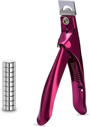 Acrylic Nail Cutter with Magnet Sizer & Length Measurement,Adjustable Stainless Nail Trimmer for Salon Home Nail Art, Professional Nail Clippers for Precise Manicures(Violet Red) Acrylic Nail Cutter with Magnet Sizer & Length Measurement,Adjustable Stainless Nail Trimmer for Salon Home Nail Art, Professional Nail Clippers for Precise Manicures(Violet Red)