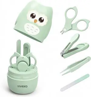 Baby Nail Kit, 4-in-1 Baby Nail Care Set with Cute Case, Baby Nail Clippers, Scissors, Nail File & Tweezers, Baby Manicure Kit and Pedicure kit for Newborn, Infant, Toddler, Kids-Owl Green Baby Nail Kit, 4-in-1 Baby Nail Care Set with Cute Case, Baby Nail Clippers, Scissors, Nail File & Tweezers, Baby Manicure Kit and Pedicure kit for Newborn, Infant, Toddler, Kids-Owl Green