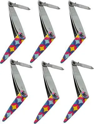 6 ALAZCO Precision Mini Stainless Steel Nail Clippers with Swiveling Nail File Nailcare Sharp Fingernail Clipper Classic Retro Style 6 ALAZCO Precision Mini Stainless Steel Nail Clippers with Swiveling Nail File Nailcare Sharp Fingernail Clipper Classic Retro Style