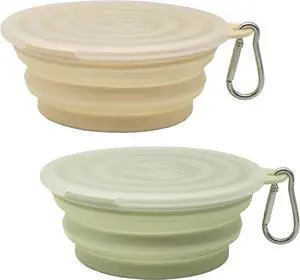Small Collapsible Dog Bowl 12oz,2 Pack Portable and Foldable Pet Travel Bowls with 2 Carabiners & Lids for Dogs Cats and Small Animals (Macaron Yellow+Green, 350ml) Small Collapsible Dog Bowl 12oz,2 Pack Portable and Foldable Pet Travel Bowls with 2 Carabiners & Lids for Dogs Cats and Small Animals (Macaron Yellow+Green, 350ml)