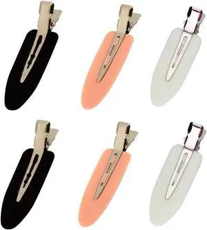 6 Pieces No Bend Hair Clips, No Crease Hair Clip for Hairstyling, Makeup Clips for Women and Girls (Black&Pink&White) 6 Pieces No Bend Hair Clips, No Crease Hair Clip for Hairstyling, Makeup Clips for Women and Girls (Black&Pink&White)
