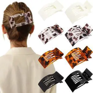 Velscrun Flat Hair Clips for Women Girls, 2 Styles 8 Pcs Lay Flat Claw Clips, Strong Hold French Duck Billed Large Side Hair Jaw Clip for All Hair Types, Non Slip Grip for Daily Styling Tortoise Velscrun Flat Hair Clips for Women Girls, 2 Styles 8 Pcs Lay Flat Claw Clips, Strong Hold French Duck Billed Large Side Hair Jaw Clip for All Hair Types, Non Slip Grip for Daily Styling Tortoise