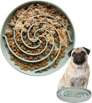 Bifeaw Slow Feeder Dog Bowls, Dishwasher Microwave Safe Silicone Puppy Puzzle Bowl with Non-Slip Design for Eating (Grey Green) Bifeaw Slow Feeder Dog Bowls, Dishwasher Microwave Safe Silicone Puppy Puzzle Bowl with Non-Slip Design for Eating (Grey Green)
