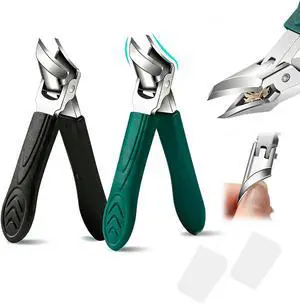 Upgrade Wide Jaw Opening Anti-Splash Slanted Nail Clipper,Precision Stainless Steel Beveled Nail Clippers for Thick, Ingrown Nails & Toenails, Professional Manicure Tool (Black+Green) Upgrade Wide Jaw Opening Anti-Splash Slanted Nail Clipper,Precision Stainless Steel Beveled Nail Clippers for Thick, Ingrown Nails & Toenails, Professional Manicure Tool (Black+Green)