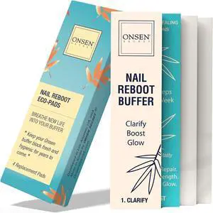Onsen Secret Professional Nail Buffer Replacement Pads | Ultimate Shine Nail Buffing w/ 3 Way Buffing Methods - 1 Pack of 4 Combo Buffer Pads by Onsen Onsen Secret Professional Nail Buffer Replacement Pads | Ultimate Shine Nail Buffing w/ 3 Way Buffing Methods - 1 Pack of 4 Combo Buffer Pads by Onsen