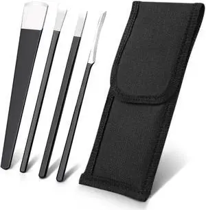 4 PCS Pedicure Knife Set Stainless Steel Ingrown Toenail Knife Correction Foot Scraper Clipper Pedicure Nail Remover Kit with Storage Bag for Calluses Beauty Salon Home Use Foot Care - Black 4 PCS Pedicure Knife Set Stainless Steel Ingrown Toenail Knife Correction Foot Scraper Clipper Pedicure Nail Remover Kit with Storage Bag for Calluses Beauty Salon Home Use Foot Care - Black