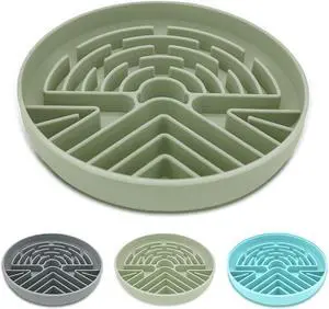 Lesipee Slow Feeder Dog Bowl for Large & Small Pets, Anti Choking Puzzle Dog Food Bowl with Non-Slip Base, Interactive Pet Slow Eating, Silicone Cat Feeder for Puppies & Cats(Grey Green) Lesipee Slow Feeder Dog Bowl for Large & Small Pets, Anti Choking Puzzle Dog Food Bowl with Non-Slip Base, Interactive Pet Slow Eating, Silicone Cat Feeder for Puppies & Cats(Grey Green)