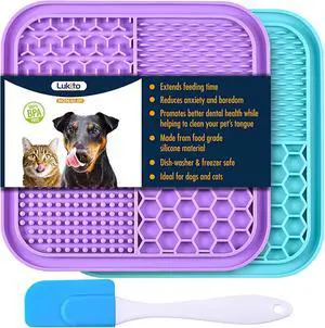 2PCS Licking Mat for Dogs with Suction Cups, Premium Lick Pad for Anxiety Relief, Slow Feeder Dog Bowls, Perfect for Bathing, Grooming and Training 2PCS Licking Mat for Dogs with Suction Cups, Premium Lick Pad for Anxiety Relief, Slow Feeder Dog Bowls, Perfect for Bathing, Grooming and Training