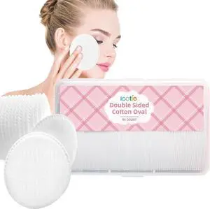 ICOTLE Large Oval Cotton Pads, 80 Count, Multi-Layer, Lint-Free, Dual-Sided, Ultra-Soft Cotton Oval Pads for Makeup Removal, Cleansing, and Toner Application ICOTLE Large Oval Cotton Pads, 80 Count, Multi-Layer, Lint-Free, Dual-Sided, Ultra-Soft Cotton Oval Pads for Makeup Removal, Cleansing, and Toner Application