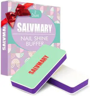 SALVMARY Nail Shine Buffer Block Shiny Buffing Blocks Files Polisher 2Pcs | 400/3000 Grit nail shiner for natural nails, EVA sponge buffer material, smooth & polish, manicure tools kit gifts for women SALVMARY Nail Shine Buffer Block Shiny Buffing Blocks Files Polisher 2Pcs | 400/3000 Grit nail shiner for natural nails, EVA sponge buffer material, smooth & polish, manicure tools kit gifts for women