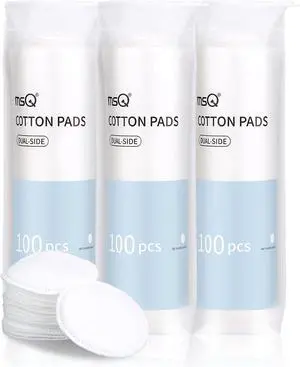 MSQ Cotton Rounds (300 Count), Makeup Remover Pads, Face Cotton Pads, Facial Cleansing Round Cotton Pads, Lint-Free MSQ Cotton Rounds (300 Count), Makeup Remover Pads, Face Cotton Pads, Facial Cleansing Round Cotton Pads, Lint-Free