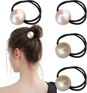 4PCS French Pearl Hair Scrunchies, Elegant Elastic Hair Ties and Accessories for Women's Thick Hair, High Ponytails and Girls, Hair Accessories for Women and Girls 4PCS French Pearl Hair Scrunchies, Elegant Elastic Hair Ties and Accessories for Women's Thick Hair, High Ponytails and Girls, Hair Accessories for Women and Girls