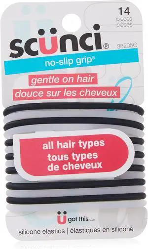 Scunci No-Slip Grip The Evolution Hair Ties, Black 14 ea Scunci No-Slip Grip The Evolution Hair Ties, Black 14 ea