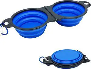 Collapsible Dog Water Bowl - Pet Portable Foldable 2 in 1 Food Bowls,Silicone Feeding Dish for Traveling,Camping,Walking,Hiking Collapsible Dog Water Bowl - Pet Portable Foldable 2 in 1 Food Bowls,Silicone Feeding Dish for Traveling,Camping,Walking,Hiking