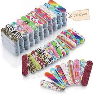Nail Files 100 Pack, Mini Emery Boards 180 Grit for Natural Nails | 100-pack mini nail files with 180 grit double-sided emery boards Nail Files 100 Pack, Mini Emery Boards 180 Grit for Natural Nails | 100-pack mini nail files with 180 grit double-sided emery boards