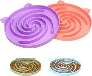 Bifeaw Slow Feeder Cat Bowl, Easy to Clean Silicone Bowl, Ideal for Dry and Wet Food (Purple and Pink) Bifeaw Slow Feeder Cat Bowl, Easy to Clean Silicone Bowl, Ideal for Dry and Wet Food (Purple and Pink)