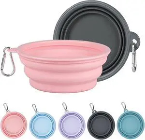 Kytely Collapsible Dog Bowls for Travel, 2Pack Dog Portable Water Bowl, Foldable Pet Food Bowl with Clasp, Pet Cat Feeding Cup Dish for Traveling, Walking, Hiking Kytely Collapsible Dog Bowls for Travel, 2Pack Dog Portable Water Bowl, Foldable Pet Food Bowl with Clasp, Pet Cat Feeding Cup Dish for Traveling, Walking, Hiking