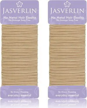 JASVERLIN Light Blonde 2mm Hair Ties, Thin Ponytail Holders, 80 Pcs | Stretchy Hair Elastics for Fine to Medium Hair, Gentle Bands for Braids, Everyday Styling and Secure Hold JASVERLIN Light Blonde 2mm Hair Ties, Thin Ponytail Holders, 80 Pcs | Stretchy Hair Elastics for Fine to Medium Hair, Gentle Bands for Braids, Everyday Styling and Secure Hold