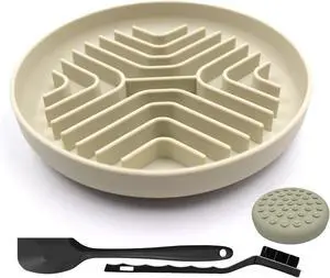 Slow Feeder Bowls for Dogs and Cats, 7.9inch Slow Down Bowl with Suction Cups, Puzzle Pet Bowls Non-Slip Design Dishwasher Microwave Safe (Beige) Slow Feeder Bowls for Dogs and Cats, 7.9inch Slow Down Bowl with Suction Cups, Puzzle Pet Bowls Non-Slip Design Dishwasher Microwave Safe (Beige)
