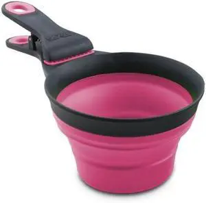 Dexas Popware for Pets Collapsible Klip Scoop, 3-in-1 Pet Food Scoop, Measuring Cup and Bag Clip, 1/2 Cup Capacity, Pink Dexas Popware for Pets Collapsible Klip Scoop, 3-in-1 Pet Food Scoop, Measuring Cup and Bag Clip, 1/2 Cup Capacity, Pink