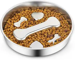Slow Feeder Dog Bowls8.2-inch Diameter Dog Slow Feeder Bowl304 Stainless Steel Heavy Duty with Non-Slip Rubber Base2Cups Capacity for Medium & Large Dogs to Slow Down Eating Slow Feeder Dog Bowls8.2-inch Diameter Dog Slow Feeder Bowl304 Stainless Steel Heavy Duty with Non-Slip Rubber Base2Cups Capacity for Medium & Large Dogs to Slow Down Eating