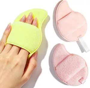 Facial Sponges for Cleansing, Exfoliating Face Sponge(Pink & Green) | 3-Pack Mango Shape Reusable Makeup Remover Pads for Daily Wash & Gentle Exfoliating Facial Sponges for Cleansing, Exfoliating Face Sponge(Pink & Green) | 3-Pack Mango Shape Reusable Makeup Remover Pads for Daily Wash & Gentle Exfoliating