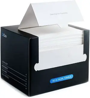 Cleo Health & Beauty Disposable Face Towels Ultra Soft Extra Thick Facial Towelettes for Skincare & Makeup Removal 100% Biodegradable Lint-Free Single Use Cloths Sensitive Skin Friendly 50ct Cleo Health & Beauty Disposable Face Towels Ultra Soft Extra Thick Facial Towelettes for Skincare & Makeup Removal 100% Biodegradable Lint-Free Single Use Cloths Sensitive Skin Friendly 50ct