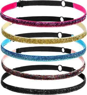 5 Pcs Glitter Running Headbands, Elastic Shiny Headbands Women | Adjustable Headband Stretchy Sparkling Hair Accessories Non-Slip Sports Headband for Teen Girl Party Favors Yoga Athlete 5 Pcs Glitter Running Headbands, Elastic Shiny Headbands Women | Adjustable Headband Stretchy Sparkling Hair Accessories Non-Slip Sports Headband for Teen Girl Party Favors Yoga Athlete