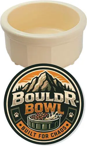 Pet Crock Bowl Thick Durable Plastic Non-Tip Food & Water Dish for Small Dogs, Cats, Birds, Lizards & Other Small Animals Indoor/Outdoor Chew Resistant, Easy Clean (Beige, .5 Cup (4oz)) Pet Crock Bowl Thick Durable Plastic Non-Tip Food & Water Dish for Small Dogs, Cats, Birds, Lizards & Other Small Animals Indoor/Outdoor Chew Resistant, Easy Clean (Beige, .5 Cup (4oz))