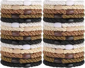 Hair Ties for Women Girls, Funtopia 30Pcs Elastics Hair Band for Thick Hair | Hair Ties No Damage, Ponytail Holders Rubber Bands for Hair, Hair Elastics (Black/Brown/White/Beige/Coffee) Hair Ties for Women Girls, Funtopia 30Pcs Elastics Hair Band for Thick Hair | Hair Ties No Damage, Ponytail Holders Rubber Bands for Hair, Hair Elastics (Black/Brown/White/Beige/Coffee)