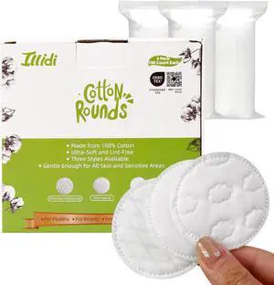 Boxed 300-Count Embossed Cotton Rounds 3 Unique Patterns, Lint-Free, Dual-Sided, Soft & Durable, Ideal for Makeup Removal, Skincare, Nail Polish, and Baby Care Boxed 300-Count Embossed Cotton Rounds 3 Unique Patterns, Lint-Free, Dual-Sided, Soft & Durable, Ideal for Makeup Removal, Skincare, Nail Polish, and Baby Care