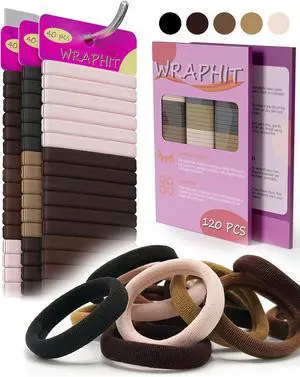 120pc Hair Ties No Damage Snag Free for Thick Hair | soft,ouchless,seamless,thick,strong hold,no-slip grip,elastics ponytail holders for women(Classic 5 Colors) 120pc Hair Ties No Damage Snag Free for Thick Hair | soft,ouchless,seamless,thick,strong hold,no-slip grip,elastics ponytail holders for women(Classic 5 Colors)