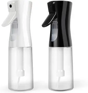 Continuous Spray Bottles (2 pack 6.8 oz/200ml), Ultra Fine Mist Sprayer, Spray Bottle For Hairstyling, Cleaning, Plants, Pets, Barbers, Salons (White & Black | 2 Pack) Continuous Spray Bottles (2 pack 6.8 oz/200ml), Ultra Fine Mist Sprayer, Spray Bottle For Hairstyling, Cleaning, Plants, Pets, Barbers, Salons (White & Black | 2 Pack)