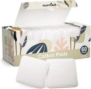 Ourmed Life Large Cotton Pads for Face, 3 x 3 Makeup Remover Pads, 60 ct | 3 Layer, Thicker, Durable,Soft, Lint-Free, Pressed Seams, Plant-Based, Dual-Sided Texture, Tear-Resistant Design, Organic Ourmed Life Large Cotton Pads for Face, 3 x 3 Makeup Remover Pads, 60 ct | 3 Layer, Thicker, Durable,Soft, Lint-Free, Pressed Seams, Plant-Based, Dual-Sided Texture, Tear-Resistant Design, Organic