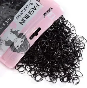 Youxuan 1000-Pack Elastic Hair Ties Non-slip Rubber Hair Bands for Girls, Black Youxuan 1000-Pack Elastic Hair Ties Non-slip Rubber Hair Bands for Girls, Black