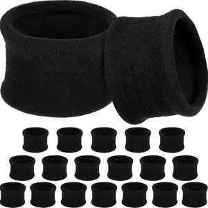 EBOOT 20 Pieces Large Cotton Stretch Hair Ties Bands Rope Ponytail Holders Headband for Thick Heavy or Curly Hair, 6.5 cm in Diameter (Black) EBOOT 20 Pieces Large Cotton Stretch Hair Ties Bands Rope Ponytail Holders Headband for Thick Heavy or Curly Hair, 6.5 cm in Diameter (Black)