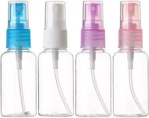 SINIDE Spray Bottles 30 ml/1 oz, 4 Pack Clear Empty Fine Mist Plastic Mini Travel Bottle Set, Portable Refillable Makeup Sprayer Containers for Perfume, Liquids, Aromatherapy, Small Size SINIDE Spray Bottles 30 ml/1 oz, 4 Pack Clear Empty Fine Mist Plastic Mini Travel Bottle Set, Portable Refillable Makeup Sprayer Containers for Perfume, Liquids, Aromatherapy, Small Size