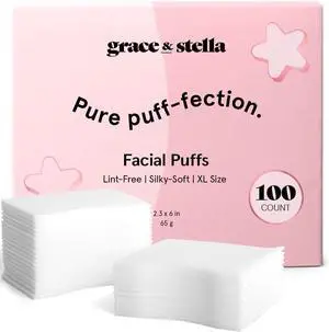grace & stella Face Pads for Toner, Essence, and DIY Mask (100 Count) | Soft, Lint-Free Makeup Remover Pads - Durable Facial Pad for Skincare - Vegan, Cruelty-Free grace & stella Face Pads for Toner, Essence, and DIY Mask (100 Count) | Soft, Lint-Free Makeup Remover Pads - Durable Facial Pad for Skincare - Vegan, Cruelty-Free