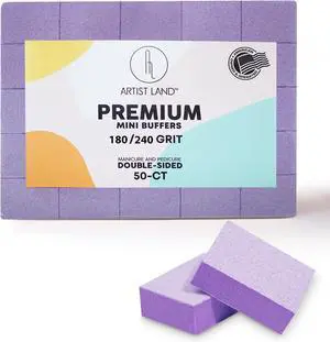 Purple Mini Buffer Set 180/240 Grit 50 Ct - Professional Grade Salon Quality Nail Buffing Blocks Pack for Pre-Application of Polish, Gel, Acrylic, Double-Sided Buffer Blocks Purple Mini Buffer Set 180/240 Grit 50 Ct - Professional Grade Salon Quality Nail Buffing Blocks Pack for Pre-Application of Polish, Gel, Acrylic, Double-Sided Buffer Blocks