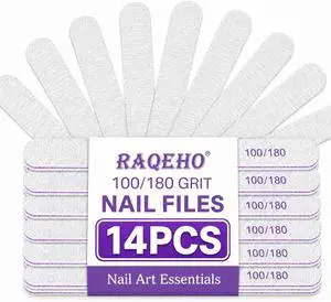 14pc Nail Files 100/180 Grit - Double Sided Emery Board Natural Nail | Professional Limas Para Uñas Acrylic Gel Nail, Manicure Filer Tool for Home Salon Use, Nail Shaper, Tech, Art, Prep Supplies 14pc Nail Files 100/180 Grit - Double Sided Emery Board Natural Nail | Professional Limas Para Uñas Acrylic Gel Nail, Manicure Filer Tool for Home Salon Use, Nail Shaper, Tech, Art, Prep Supplies