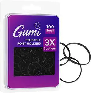 Gumi good Ouchless Hair Elastics, Black, Small, 3/4 Inch | Snag-free, stretchy hair ties glide off without pulling; secure hold for fine or thick hair, ponytails, braids and buns. Gumi good Ouchless Hair Elastics, Black, Small, 3/4 Inch | Snag-free, stretchy hair ties glide off without pulling; secure hold for fine or thick hair, ponytails, braids and buns.