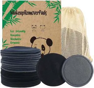 Reusable Makeup Remover Pads 20 Pack Reusable Makeup Cotton Rounds with Laundry Bag|Soft Black Cotton Makeup Remover Pads for Face Reusable Makeup Remover Pads 20 Pack Reusable Makeup Cotton Rounds with Laundry Bag|Soft Black Cotton Makeup Remover Pads for Face