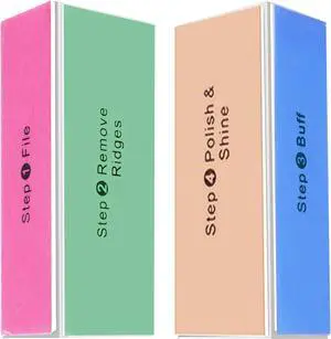 SKYPIA 2 Packs 4 Way Nail Buffer Block Nail Files and Buffers, Smooth & Buff & Shine Professional Nail Files (2 Counts) SKYPIA 2 Packs 4 Way Nail Buffer Block Nail Files and Buffers, Smooth & Buff & Shine Professional Nail Files (2 Counts)
